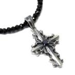 Yahoo! Yahoo!ショッピング(ヤフー ショッピング)ブラックスピネル ネックレス メンズ クロス 人気 かっこいい シルバー925 メンズ ブラックスピネルネックレス プレゼント