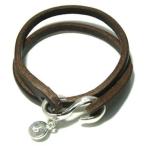 Yahoo! Yahoo!ショッピング(ヤフー ショッピング)レザーブレスレット メンズ 2重巻き ブラウン シルバー S字フック 人気ブランド プレゼント