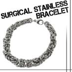 Yahoo! Yahoo!ショッピング(ヤフー ショッピング)ブレスレット メンズ サージカルステンレス ビザンチンチェーン 19cm 21cm 人気 ステンレス メンズブレスレット