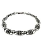 Yahoo! Yahoo!ショッピング(ヤフー ショッピング)シルバーブレスレット メンズ リリィ クロス プレート 21cm 人気 シルバー925 メンズブレスレット プレゼント