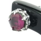 Yahoo! Yahoo!ショッピング(ヤフー ショッピング)ピアス メンズ シルバー ユリ デザイン レッドジルコニア 1P 片耳 おしゃれ 人気 シルバー925 メンズピアス