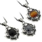 ネックレストップ メンズ シルバー フレイム タイガーアイ オニキス ヘマタイト 人気 かっこいい シルバー925 メンズペンダントトップ チェーンなし