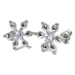 Yahoo! Yahoo!ショッピング(ヤフー ショッピング)雪の結晶 ジルコニア シルバーピアス 2P ギフトBOX