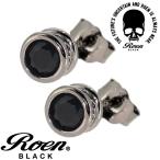 ロエンブラック ピアス ブランド メンズ シルバー 黒 ブラックメッキ ブラックジルコニア 2P 両耳 おしゃれ Roen BLACK 芸能人 プレゼント 爆買
