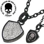 ロエンブラック Roen BLACK ネックレス メンズ ステンレス スカル シールド型 リバーシブ ...