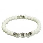 Yahoo! Yahoo!ショッピング(ヤフー ショッピング)ホワイトオニキス ブレスレット メンズ シルバービーズ 細身 白 人気 天然石 パワーストーン