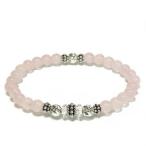 Yahoo! Yahoo!ショッピング(ヤフー ショッピング)ローズクォーツ ブレスレット メンズ シルバービーズ 細身 ピンク 人気 天然石 パワーストーン