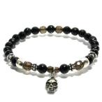 Yahoo! Yahoo!ショッピング(ヤフー ショッピング)カットオニキス スモーキークォーツ 水晶 スカルチャームブレスレット プレゼント