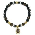 Yahoo! Yahoo!ショッピング(ヤフー ショッピング)メダイ ブレスレット メンズ レディース マリア ゴシック ブラウンブラック 人気 天然石