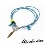 Yahoo! Yahoo!ショッピング(ヤフー ショッピング)エムズコレクション ブレスレット メンズ ブランド 3WAY ターコイズコード 羽根 フェザー アンクレット チョーカー M's collection 人気