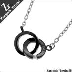 ザニポロタルツィーニ ネックレス メンズ サージカルステンレス ダブルリング ブラック ブランド Z ...
