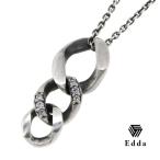 エッダ ネックレス メンズ レディース ブランド シルバー 喜平チェーン ジルコニア シンプル ペンダント Edda 人気 プレゼント 爆買