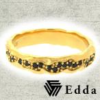 Edda エッダ ブラックジルコニア ゴールドカラー シルバーリング 7〜15号 シルバー925 リング 指輪 レディースリング ブラック 黒 プレゼント