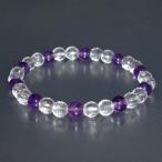 Yahoo! Yahoo!ショッピング(ヤフー ショッピング)128面カット水晶 ブレスレット アメジスト 6mm 17cm 天然石 パワーストーン プレゼント 水晶 クォーツ 誕生石 4月 腕輪 数珠