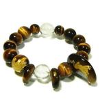 水晶 ブレスレット 天然石 戦国武将 武田信玄 家紋 武田菱 手彫り12mm メンズM クォーツ 誕 ...