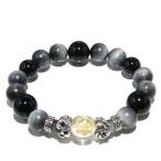 イーグルアイ ブレスレット 戦国武将 坂本龍馬 手彫り水晶 金12mm 18cmオニキス メンズM  ...