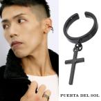 PUERTA DEL SOL черный обруч Cross очарование серебряный ушные каффы бренд p L ta Delsol non отверстие серьги серебряный 950 покачивающийся чёрный простой 