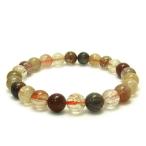 Yahoo! Yahoo!ショッピング(ヤフー ショッピング)ミックスルチルクォーツ ブレスレット 7.4mm 17cm 天然石 パワーストーン 針水晶 腕輪 数珠 プレゼント