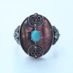 ROKUZAN黒蝶貝ターコイズリン...