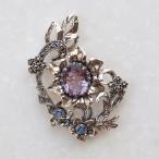 ショッピングクレマチス ROKUZAN アメジスト クレマチス ブローチ ペンダントトップ (チェーンなし) ネックレス ペンダント トップ ヘッド シルバー925 オパール マーカサイト