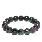 Yahoo! Yahoo!ショッピング(ヤフー ショッピング)ルビーインゾイサイト ブレスレット カット 10.8mm 19cm メンズL レディースLL ゾイサイト 天然石 パワーストーン プレゼント