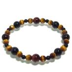 Yahoo! Yahoo!ショッピング(ヤフー ショッピング)イエロータイガーアイ ブレスレット 6mm 18cmカット黄トラメMIX 3色タイガーアイ オニキス メンズM プレゼント 黄虎目石 天然石