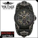 腕時計 メンズ ブランド センチネル5 ゴールド ブラック スカル VOLTAGE メンズ腕時計 爆買