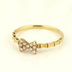 K18 ダイヤモンド リボン リング 18金 18k ゴールド 指輪 天然 ダイヤ パヴェ 可愛い かわいい 華やか 綺麗 普段使い レディース 爆買