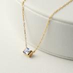 K18 タンザナイト スクエア ゴールド ネックレス 一粒 天然石 誕生石 12月 18金 18k かわいい きれい 上品 普段使い レディース 爆買