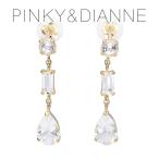 Yahoo! Yahoo!ショッピング(ヤフー ショッピング)ピンキーアンドダイアン ピアス 3連 ホワイトトパーズ ゴールド 金  2P 両耳 ドロップ 揺れる レディース ブランド プレゼント 女性