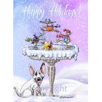 在庫限り Holiday Dog puppyクリスマスカード ブル・テリア 輸入雑貨 犬雑貨 犬グッズ