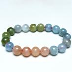 ミックスカラーベリルブレスレット緑柱石11mmt237-3495