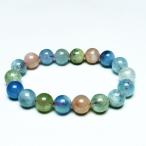 ミックスカラーベリルブレスレット緑柱石11mmt237-3710