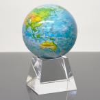 MOVA Globes ムーバグローブ クリスタルガラス台座セット ゆっくり回る不思議な自転地球儀　4.5インチ　ブルーレリーフマップ