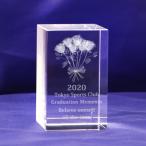 3D роза anniversary commemoration название inserting . индустрия .. сувенир сообщение печать букет цветок crystal пресс-папье стекло блок высота 80mm скульптура плата включая |NKTR-0057