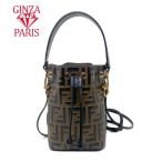 美品　フェンディ FENDI  ズッカ モン トレゾール ミニバッグ  2WAYハンドバッグ ショルダーバッグ ブラウン 8BS010