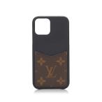  Louis Vuitton монограмма бампер iPhone кейс 12/12 pro M80080 Brown черный PVC кожа женский LOUIS VUITTON [ б/у ]