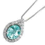 ノーブランド Pt900 プラチナ K14WG ホワイトゴールド パライバトルマリン2.24ct ダイヤ0.37ct ペンダントネックレス no brand 中古