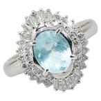 Pt900 プラチナ パライバトルマリン1.15ct ダイヤ0.55ct リング 指輪 レディース 10号 中古