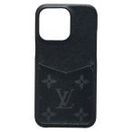  Louis Vuitton монограмма Eclipse смартфон кейс 13Pro мобильный кейс M80330nowa-ru чёрная кожа LOUIS VUITTON [ б/у ]