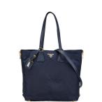 プラダ トートバッグ ショルダーバッグ 2WAY ネイビー ナイロン レザー レディース PRADA 【中古】