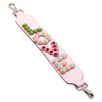 ショッピングスタッズ フェンディ ミニストラップユー LOVE スタッズ ロゴ ショルダーストラップ ピンク マルチカラー レザー レディース FENDI 【中古】