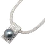 K18WG ホワイトゴールド ダイヤ0.46ct 真珠 ネックレス レディース 中古