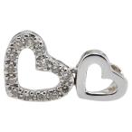 K18WG белое золото diamond 0.12ct в форме сердечка подвеска с цепью женский б/у 