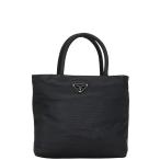 プラダ 三角ロゴプレート ハンドバッグ トートバッグ ブラック ナイロン レディース PRADA 【中古】