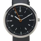 ショッピング文字盤カラー BOTTA 腕時計 クオーツ ブラック文字盤 ステンレススチール レザー メンズ 【中古】