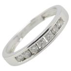 K18WG ホワイトゴールド ダイヤ0.20ct 一文字 リング 指輪 レディース 7号 中古