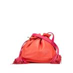 ロエベ アナグラム フラメンコ22 斜め掛け ショルダーバッグ レッド ピンク レザー レディース LOEWE 【中古】