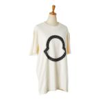 モンクレール 22SS STUDS LOGO TEE Tシャツ サイズ:M H10918C00015 8390T アイボリー ベージュ コットン メンズ MONCLER 【中古】