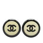 シャネル ココマーク ミラー ラウンド イヤリング ブラック シルバー プラスチック メタル レディース CHANEL 【中古】